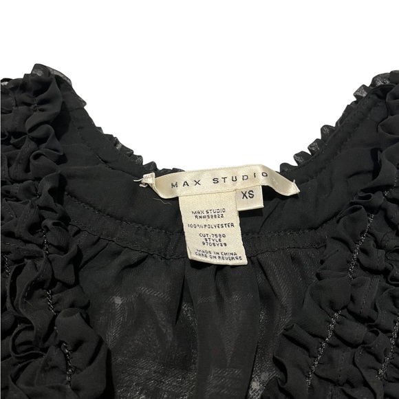 Max Studio Plaid Ruffle Striped Tank | Women's XS - Picture 4 of 5